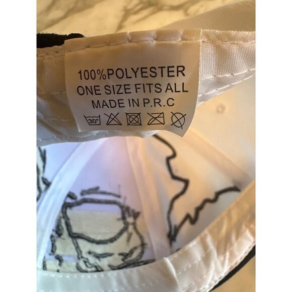 White & Black Skull Graphic Baseball Cap 100% Polyester One Size Fits All Made I - Picture 5 of 5